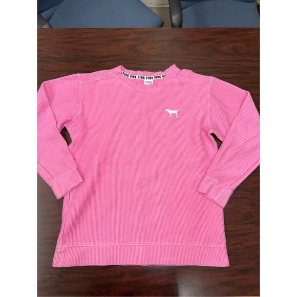 PINK Victoria’s Secret Ribbed Pink Crewneck Size X-Small - Picture 1 of 7